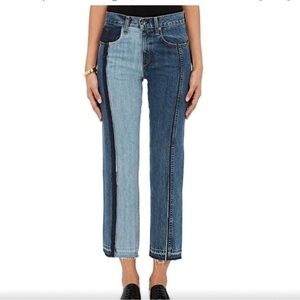 Rag & Bone Reworked Two-Toned Straight Leg Jeans in Magnolia